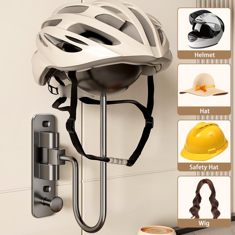 Motorcycle Helmet Hanger Wall Mount 180° Swivel Helmet Holder for Motorcycle Bike Racing Outerwear Sports Gear Storage Organizer