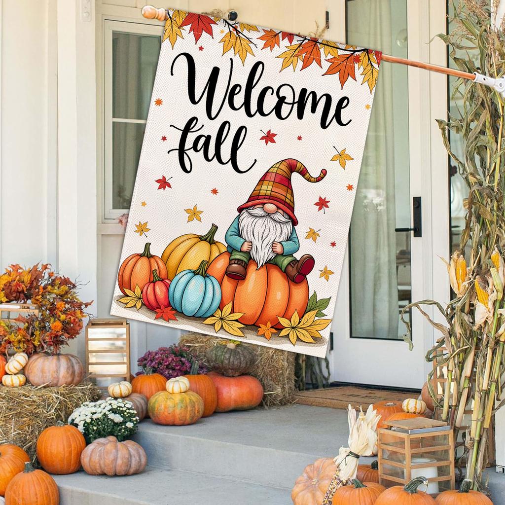Durable Thanksgiving Fall Garden Flag Outdoor Yard Decoration Thanksgiving Banners for Autumn Party Home Decor