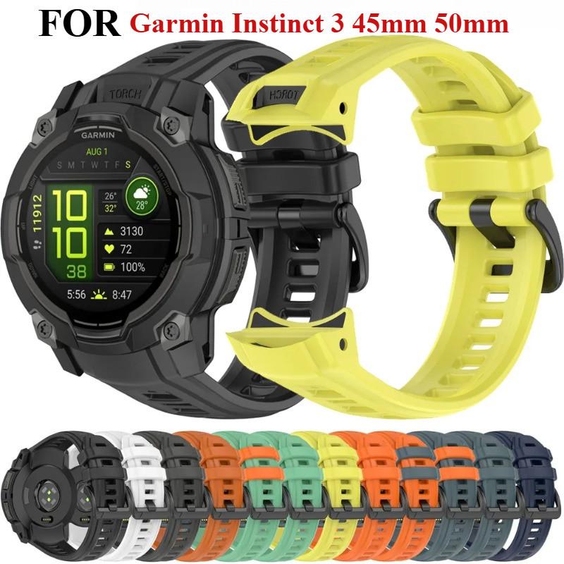 Official Silicone Strap for Garmin Instinct 3 50mm 45mm Replace Bracelet Wristband for Garmin Instinct 3 45mm 50mm