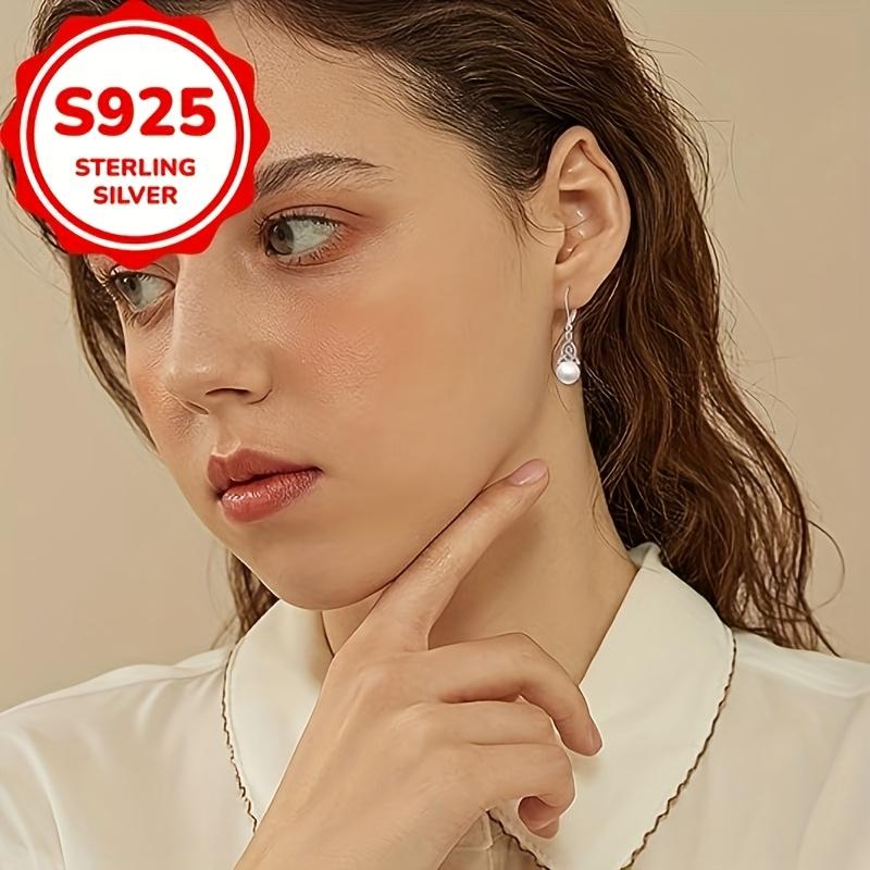 925 Sterling Silver Pearls Dangle Earrings for Women Wedding Party Fine Jewelry Gift