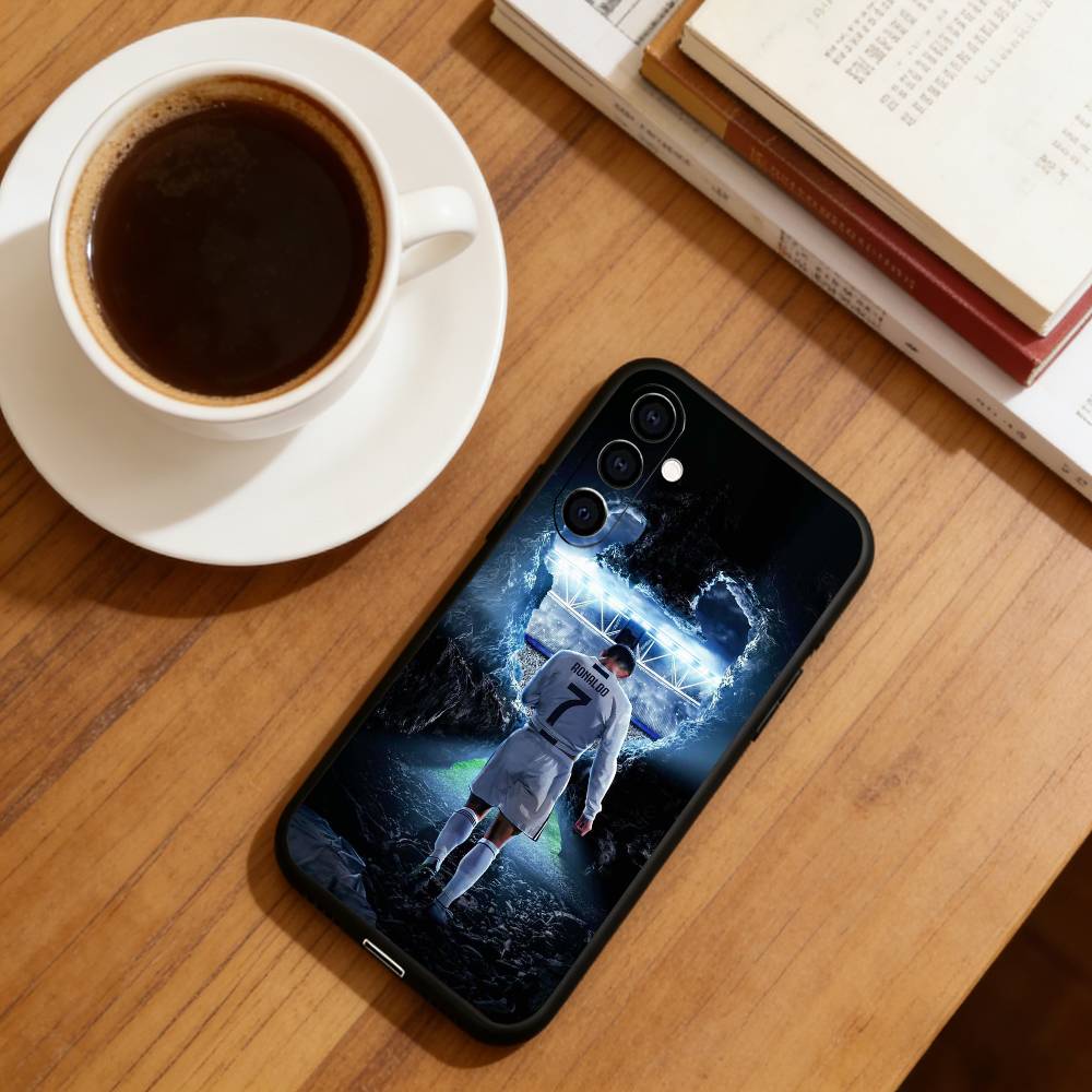 Футбольная звезда Криштиану Роналду Чехол для телефона Samsung Galaxy A73,A72,A71,A70,A53,A52,A51,Мягкий силиконовый Черный чехол