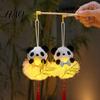 Cute Animal Light for Night Mid Autumn Panda Bamboo Glowing Lantern, Handheld Chinese Style Festival Decor Traditional Lantern Kids, Market Prop with
