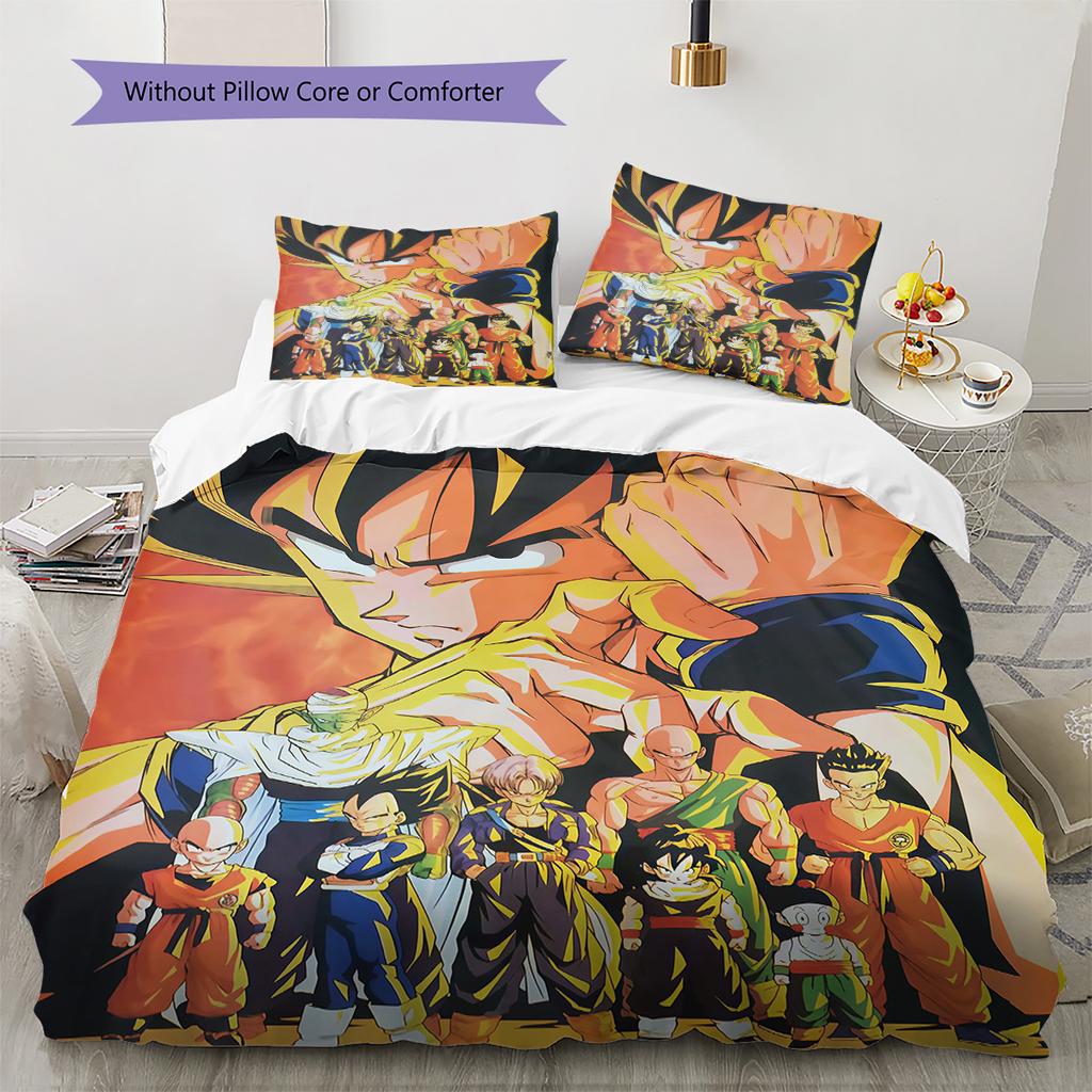 Dragon Ball Stylish Bedding Set Breathable Duvet Cover Lightweight for Bedroom Living Room