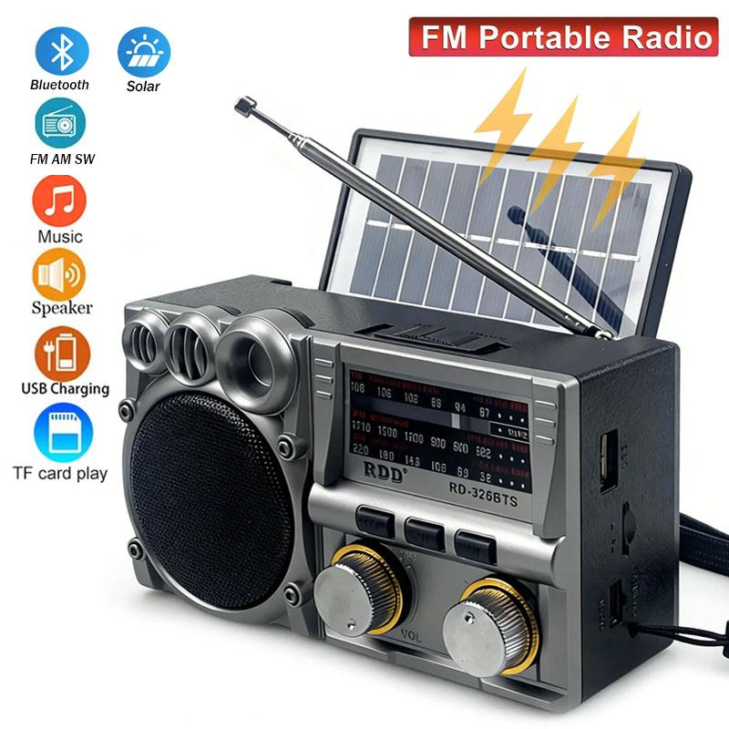 Портативное FM AM SW Радио Солнечное Радио Приемник Bluetooth Динамик TF Карта USB Накопитель MP3 Музыкальный Плеер Аккумулятор