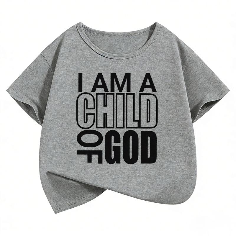 I Am A Child of God Letter Printed T Shirts Graphic Kids Childrens Tshirt Boys Girls Summer Spring Casual Top Tee Shirt