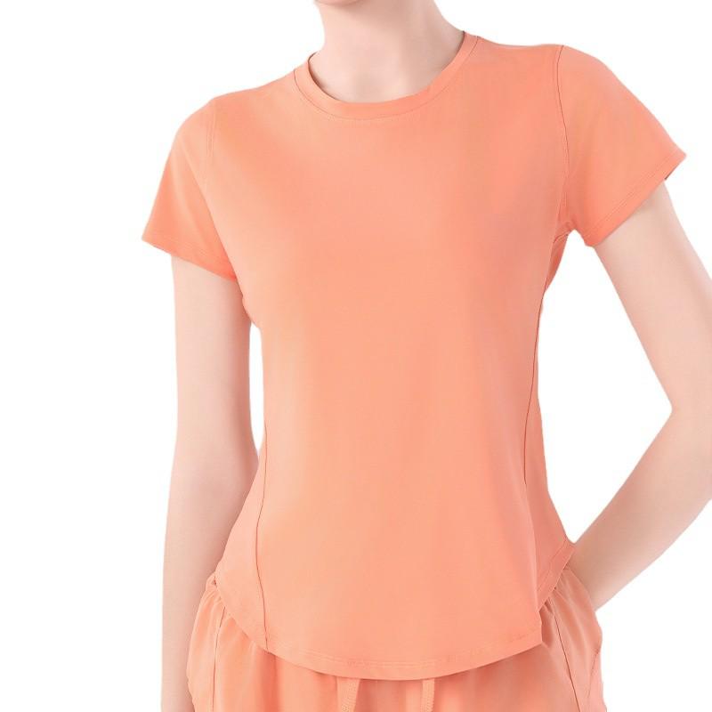 Женский летний быстросохнущий спортивный комплект из сетки: Дышащий топ с коротким рукавом свободного кроя для бега, тренировок и йоги