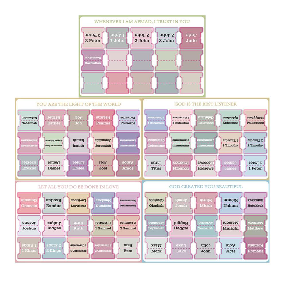 5/6 листов Библейский индекс Этикетка Наклейка Самоклеящиеся бумажные вкладки Библейский индекс Вкладки для изучения Читать Закладки Наклейки Инструмент для изучения