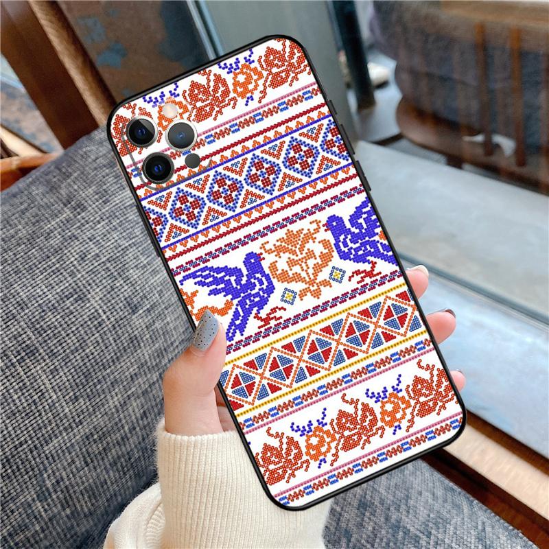 Украина Украинская вышивка Чехол для телефона Для iPhone 16 15 13 12 11 14 Pro Max 12 13 mini XR 15 16 Plus 16e Защитный корпус