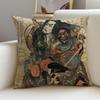 P-Japanese Tattoo Style Cushion Cover Natural Linen Pillowcase Set, All-In-One Decor For Sofa, Bedroom & Chair