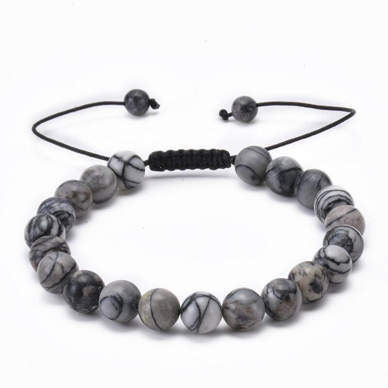 Регулируемые браслеты из натурального камня, лавовые бусины, браслеты и браслеты для женщин и мужчин, плетеные браслеты с подвесками в виде чакры
