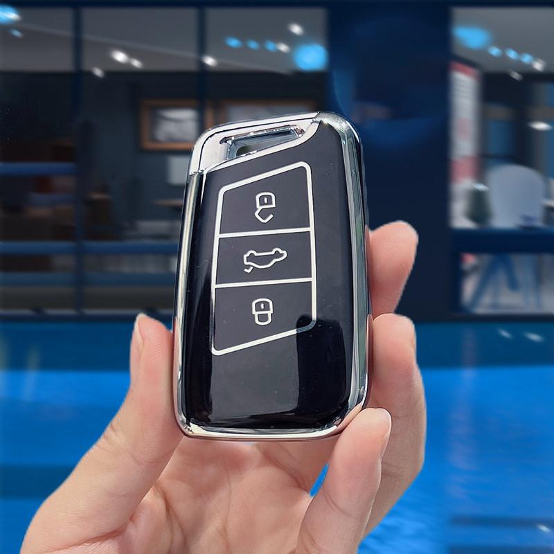 Для Volkswagen Vw Tiguan Mk2 Magotan Passat B8 Cc Для Skoda Superb A7 ТПУ Чехол для ключа автомобиля Полное покрытие Оболочка Брелок Аксессуары