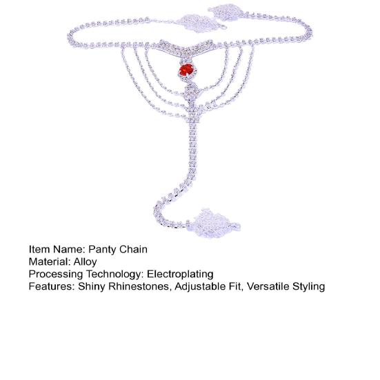 Rhinestone Panty Chain Adjustable Length Brief Chain Strap with Sparkling Rhinestones Sexy Women Body Chain Jewelry Gift