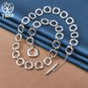 925 Sterling Silver Square Round Chain Necklace Jewelry