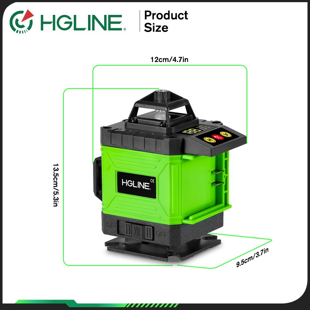 HGLINE 4D 16-линейный лазерный уровень с зеленым светом, лазерный луч, приложение для лазерного уровня, дистанционное управление, горизонтальные и вертикальные уровни, инструменты