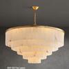 Spanish Marble All-Copper Chandelier: Modern Minimalist Designer Luxury Lighting Fixture for Living Room, Restaurant, or Bedroom.