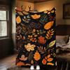 1PC Autumn LeavesOutdoor Flannel Blanket - Soft Plush Decor for Picnics, camping, Bedroom, Playroom, Office, or Lunch Break 1362A