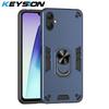 KEYSION Противоударный бронированный чехол для Samsung A07 4G A05 A04 Мягкий силикон+ПК Металлическое кольцо-подставка Задняя крышка для телефона для Galaxy A06 5G