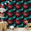 Ink Wallpaper Turquoise, Black and Burgundy for Living Room and Bedroom 50x1000