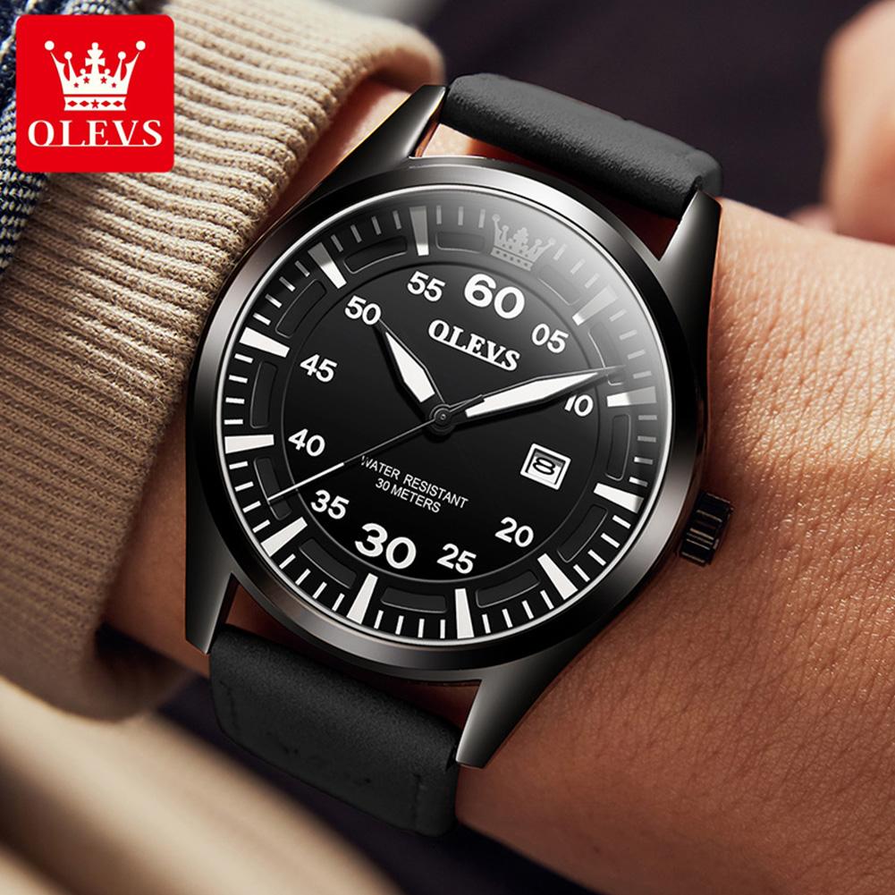 OLEVS 9962 OEM логотип Часы Водонепроницаемые Модные Классические Relojes Наручные С индивидуальным календарем Кожаные Роскошные Мужские Кварцевые Часы