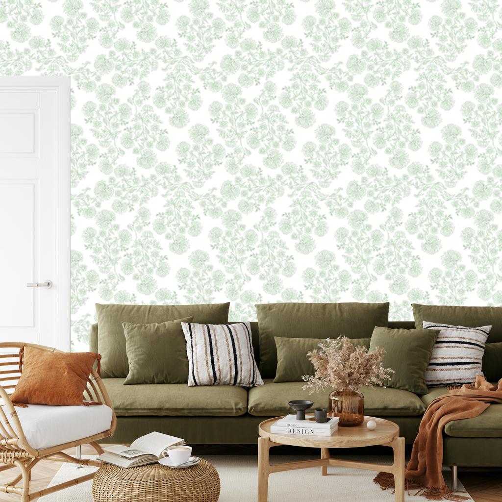 White Flowers Wallpaper, Clear Detail for Living Room and Bedroom 50x1000