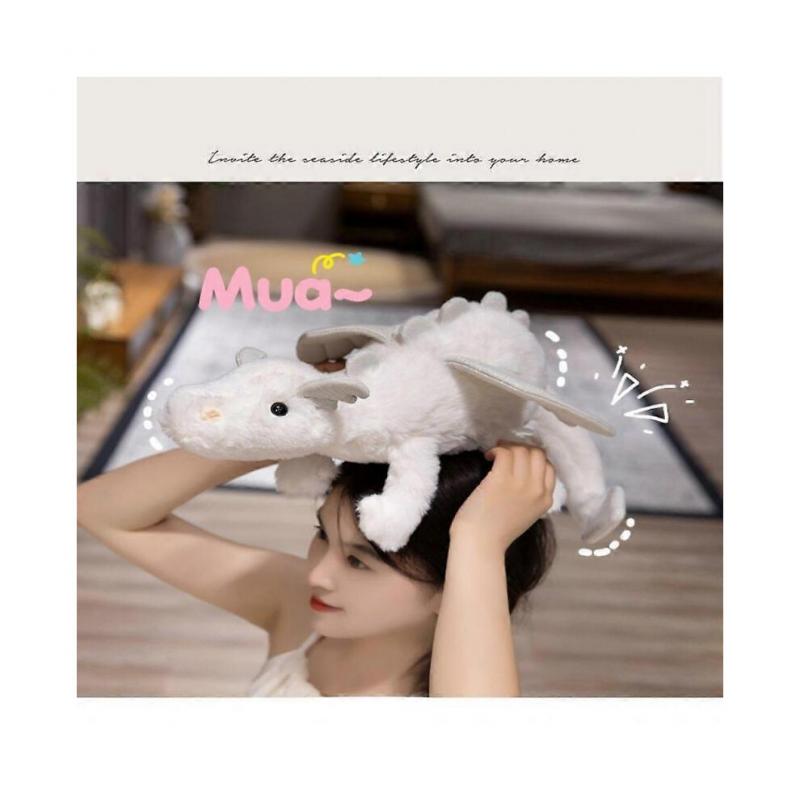 Snow Dragon 19.7" Plush Toy Luxuriously Soft, Ideal for Kids & Fantasy Fans