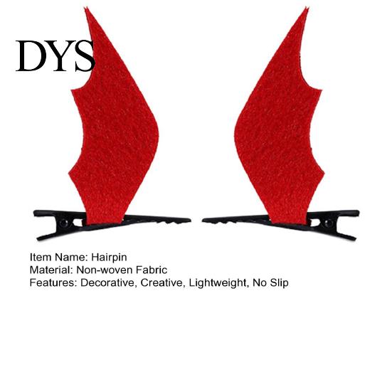 Унисекс заколки-рожки дьявола 2 шт., Хэллоуин, красные зажимы-крылья летучей мыши, 3D заколка-крыло, милые маленькие заколки, готические заколки, аксессуары для женщин и девочек