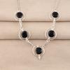 Black Onyx Gemstone Silver Necklace, 925 Sterling Silver Handmade Silver Necklace, Women Wedding Necklace, RN-2-19