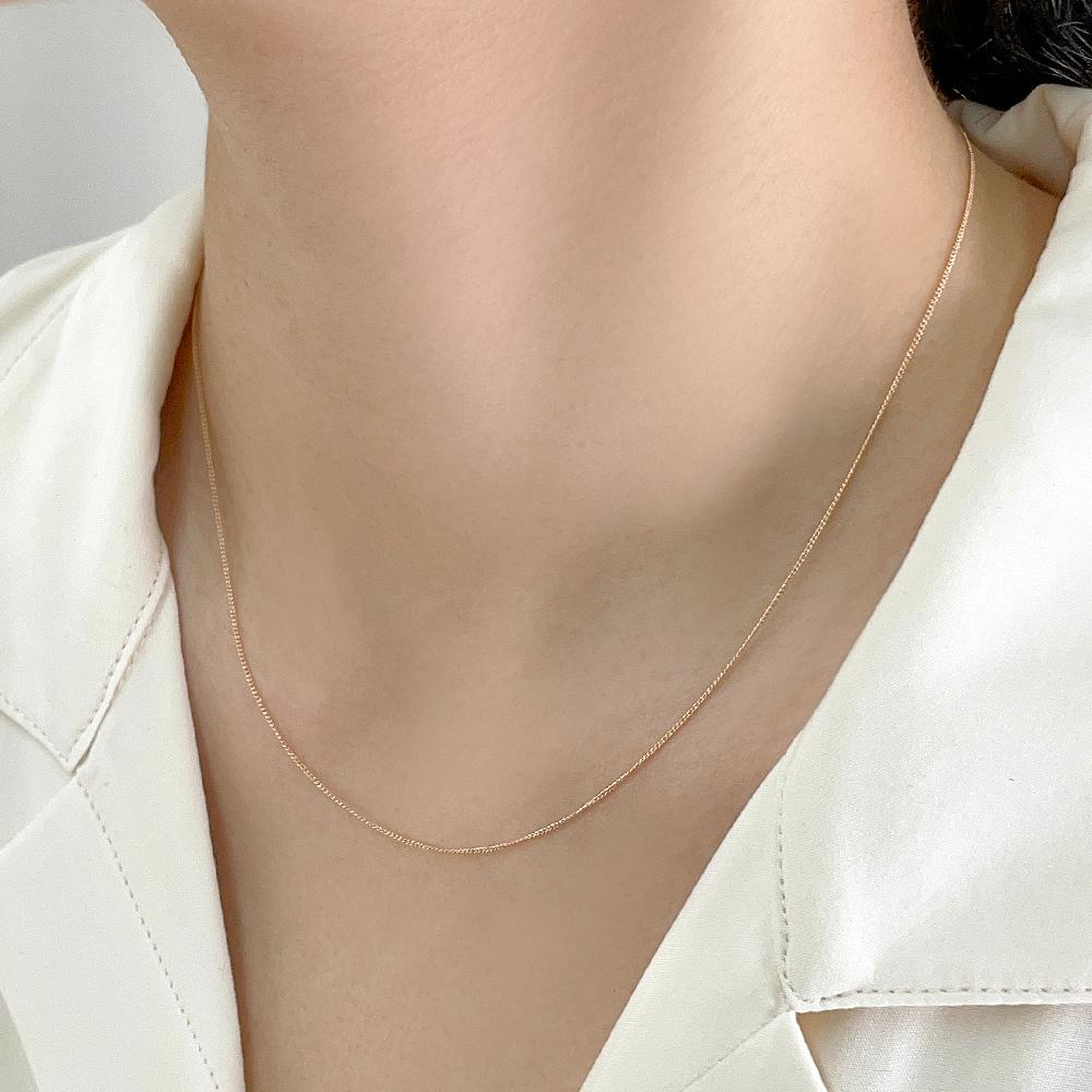 Loveenb [14K Gold] Emily Soft Chain Necklace Plain Chain