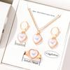 Женский минималистичный набор из 4 предметов: ожерелье с цирконом в форме персикового сердца, модное персонализированное креативное ожерелье, кольцо, серьги