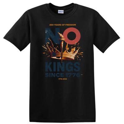 No Kings No Kings T Shirt 250 Years Of Freedom 1776 Eagle Crown Patriot USA Tee
