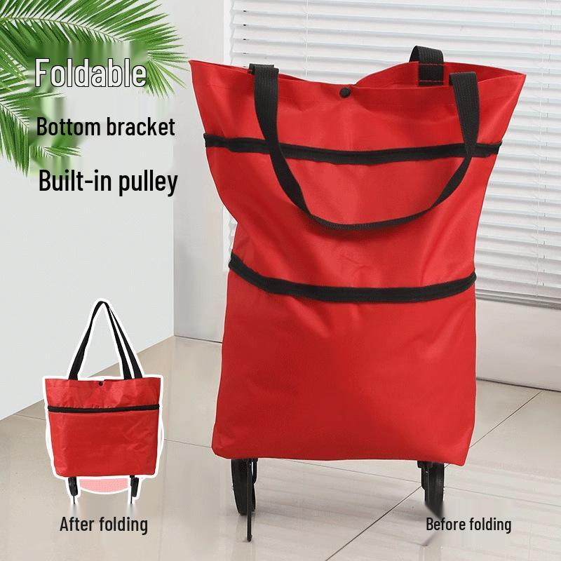 Легкая Складная Тележка для Продуктов на Колесах - Портативная Тележка для Покупок и Бытовая Ручная Тележка