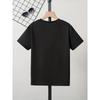European size Childrens round-neck short-sleeved T-shirt with musical symbols