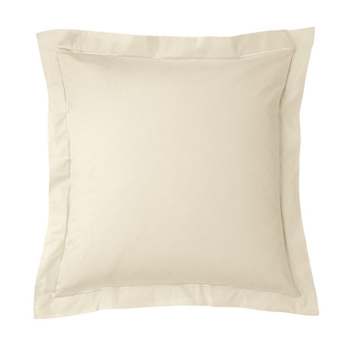 Taie d'oreiller percale de coton peigné "Julian" toutes dimensions Coton Pur - Julian Ivoire - Taie d'oreiller 65 x 65 cm finition p