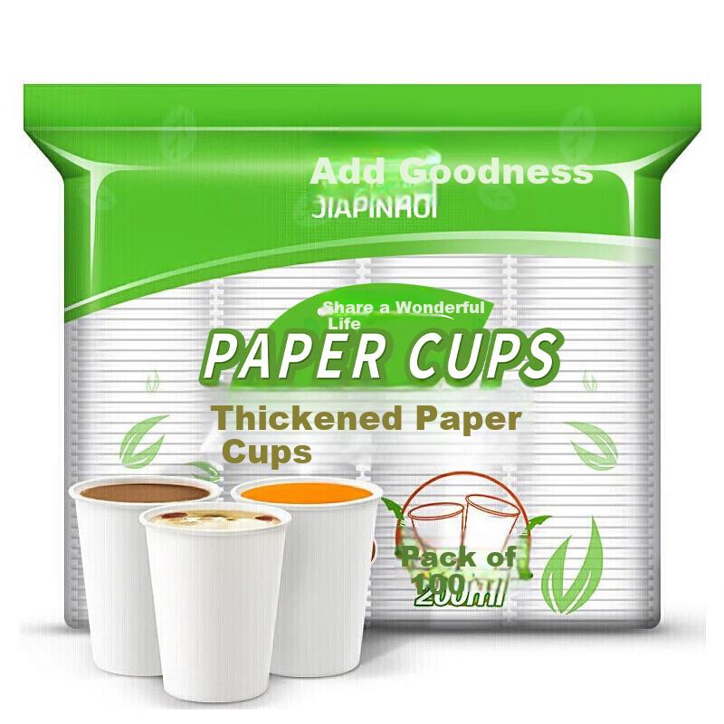 Jiapinhui Disposable Paper Cups, Thickened Household Tea And Water Cups, Business Coffee Cups, 200ml*100 Pieces, SY-1610