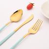 40Pcs Flatware Set Luxury Green Gold Cutlery Set Stainless Steel Dinnerware Fork Kitchen Knife Fork Coffee Spoon Tableware Set