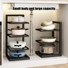 Pot Pan Shelf Pot Lid Holder Rustproof Strong Load-Bearing Height Adjustable Versatile Pot Lid