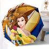 1pc Beauty & Beast Auto Open Close Umbrella, Portable 3-Fold Design with 8-Bone Iron Frame, Outdoor Umbrella, Ideal Gift for Fans, Travelers