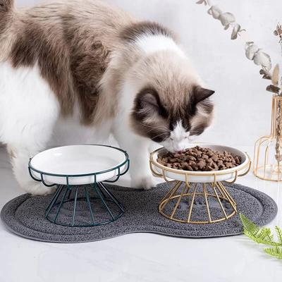Керамическая миска для домашних животных, подставка для еды для кошек, консервированная высокая тарелка для закусок, антицервикальная армирующая миска для собак для домашних животных