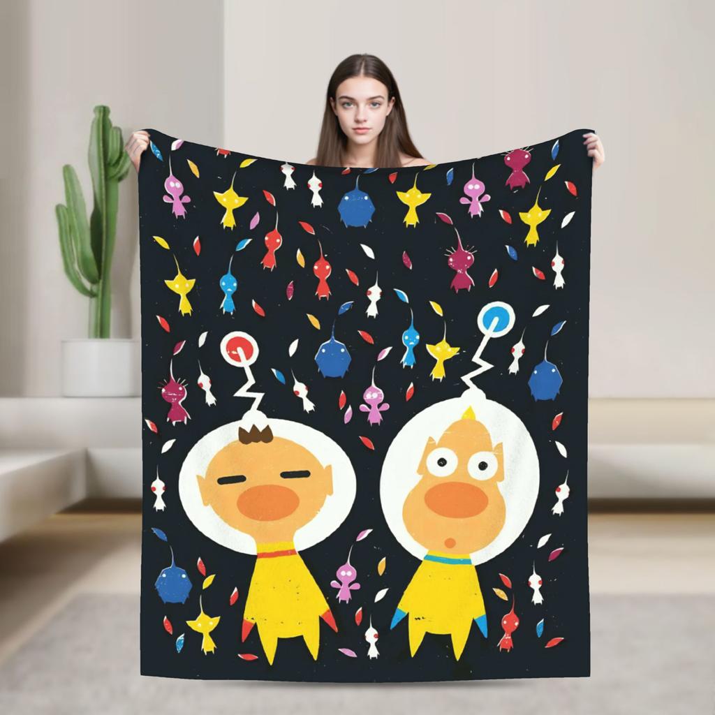 Pikmin Game Blanket Super Soft Fluffy Plush Throw Blanket For Couch Bed Airplane Travel Flannel Bedspread Bed Cover