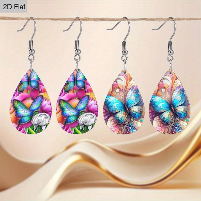 Exquisite Butterfly PU Leather Earrings Fashion Earrings Holiday Gifts for Friends Party Fashion Accessories Elegant Earrings Party Earrings