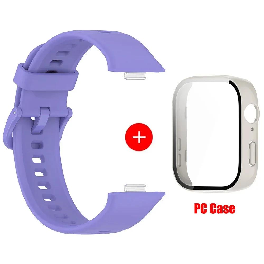 Case+Silicone Band For Huawei Watch Fit 3 Strap Sport Bracelet Tempered Glass Cover Protector for Huawei Fit3 Correa Accessories