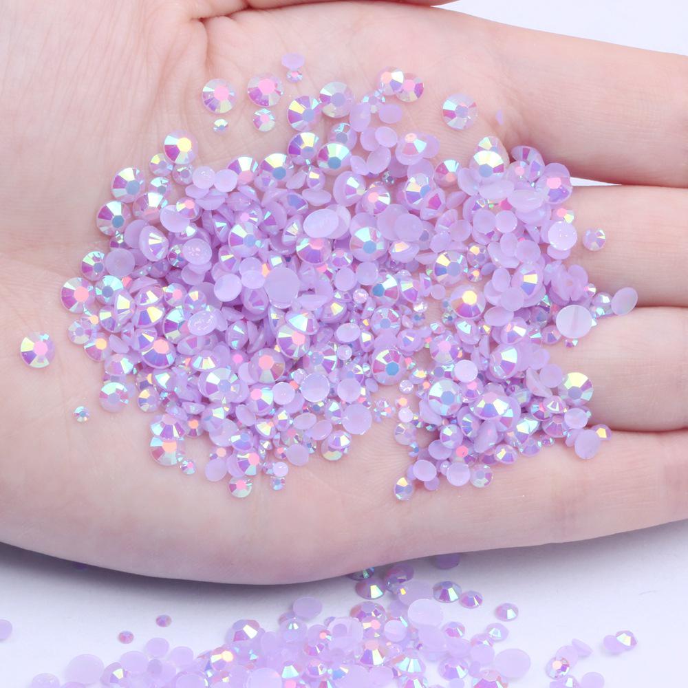 Multi-Color AB Jelly Resin Rhinestones, 2-6mm, 1000 Pcs, Flat Back for Nail Art
