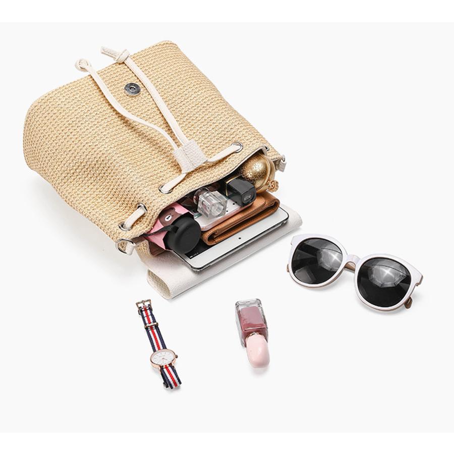 Соломенный рюкзак для девочек-подростков, женский дорожный рюкзак с плечевым ремнем, большой вместимости