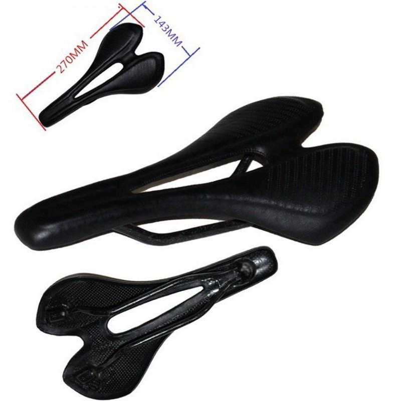 Carbon Fiber Bicycle Saddle Road Mountain Bikes With Rail Synthetic Leather Cover