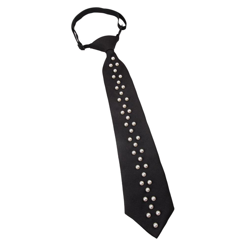 Imitation Pearl Women's Pre-tied Necktie Vintage Lazy Necktie Fashion Neckwear  Uniform Shirt