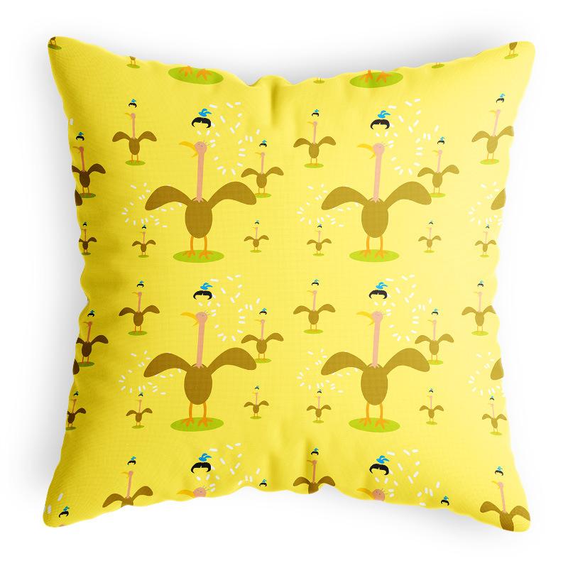 Маленькая свежая наволочка Многоцветная мультяшная милая детская наволочка на подушку для стула Квадратная дофаминовая бархатная наволочка