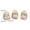 3pcs Cute Animal Sculpture Resin Miniatures Figurine Hedgehog Statue  Courtyard