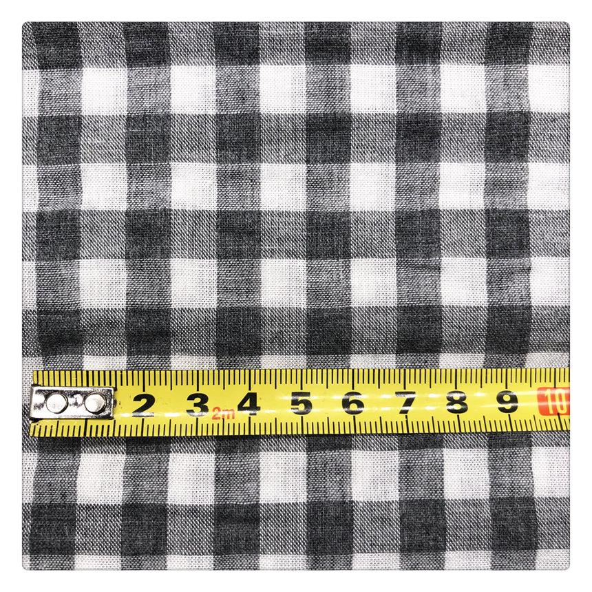 Хлопчатобумажная ткань с продольной окраской, сеерсакер в клетку, мятая, 100% хлопок