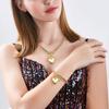 2025 Women's O-shaped Hollowed Out Heart-shaped Accessory Necklace Bracelet Set in Gold