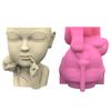 Cute Portrait Gypsum Flower Pot Silicone Mold Epoxy Resin Casting Mold Succulent Vase Cement Clay Mold Pen Holder Mold